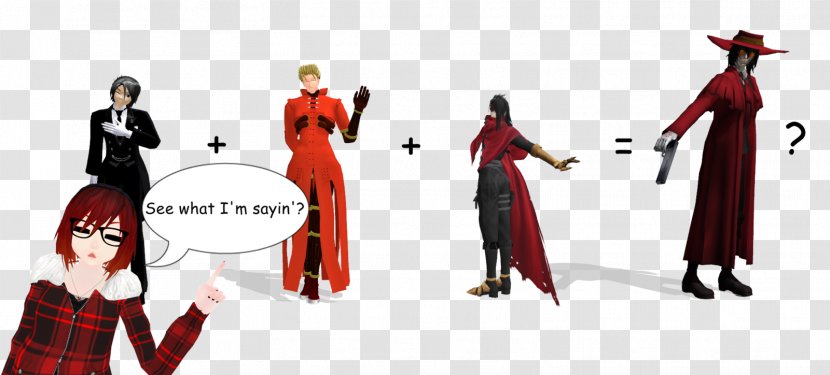 Alucard Vash The Stampede Vincent Valentine Hellsing Trigun - Silhouette - Heart Transparent PNG