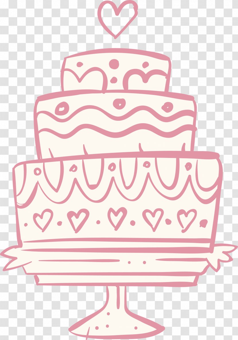 Torte Wedding Cake Torta Icing - Dessert - Pink Hand-painted Transparent PNG