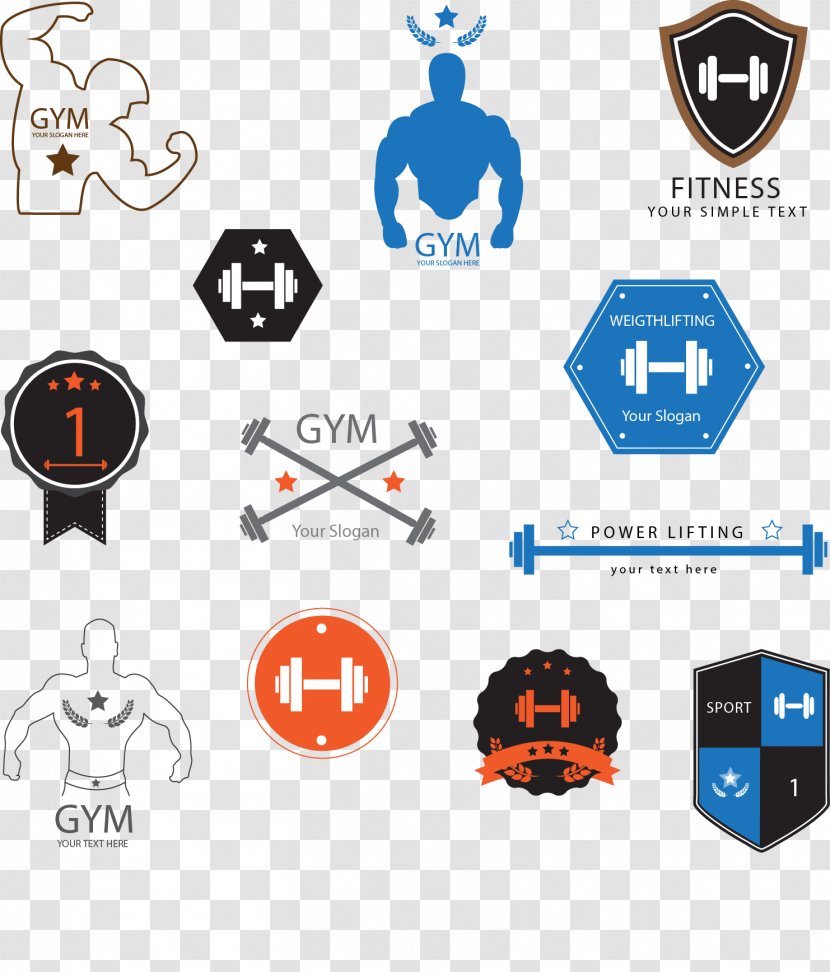 Logo Fitness Centre Physical - Bodybuilding - Vector Weightlifting Icon Transparent PNG