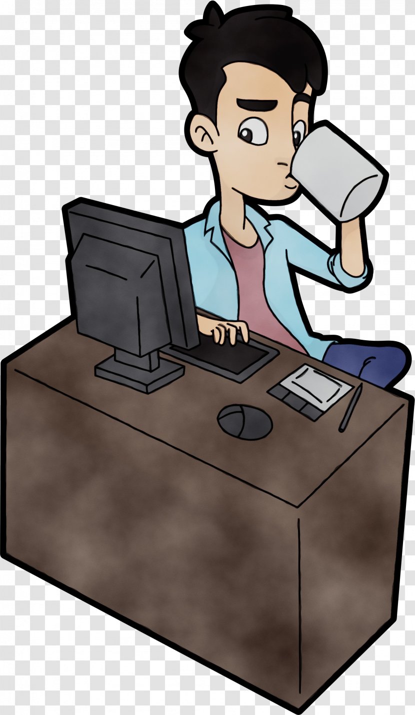 Communication Job Technology Cartoon Behavior - Paint - Employment Desk Transparent PNG