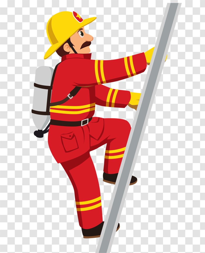 Firefighter Fire Engine Department Hydrant Clip Art - Cartoon Ladder  Transparent PNG