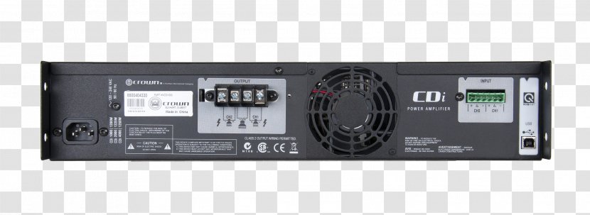 Audio Power Amplifier Crown International Loudspeaker - Technology Transparent PNG