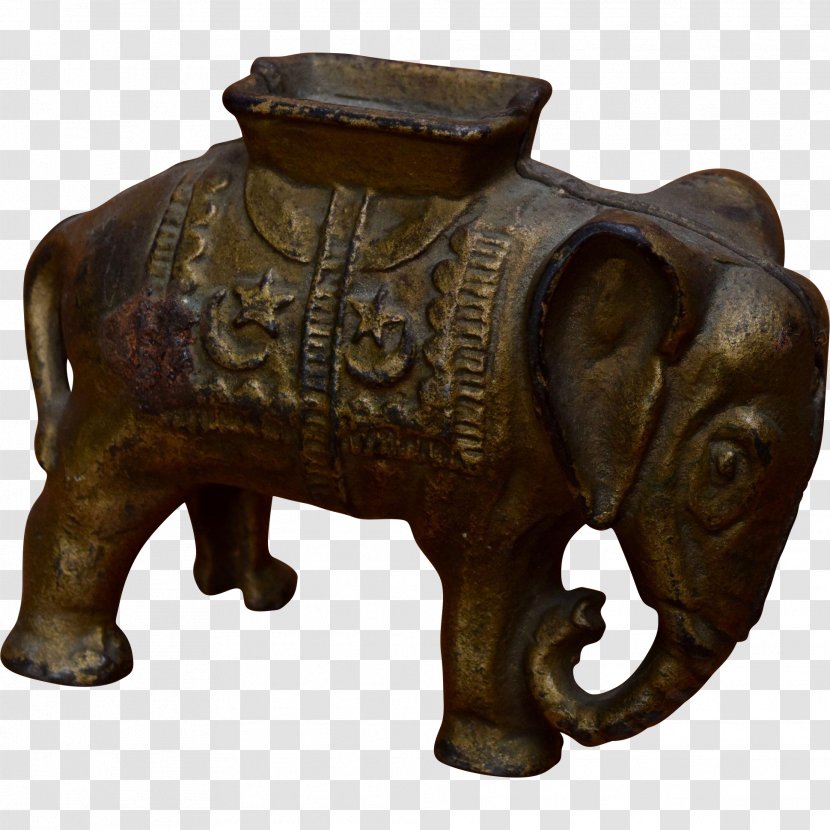 Indian Elephant Bronze Animal Statue - Elephants And Mammoths - Head Transparent PNG
