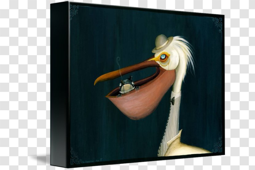 Pelican Gallery Wrap Canvas Beak Art - Watercolor Transparent PNG