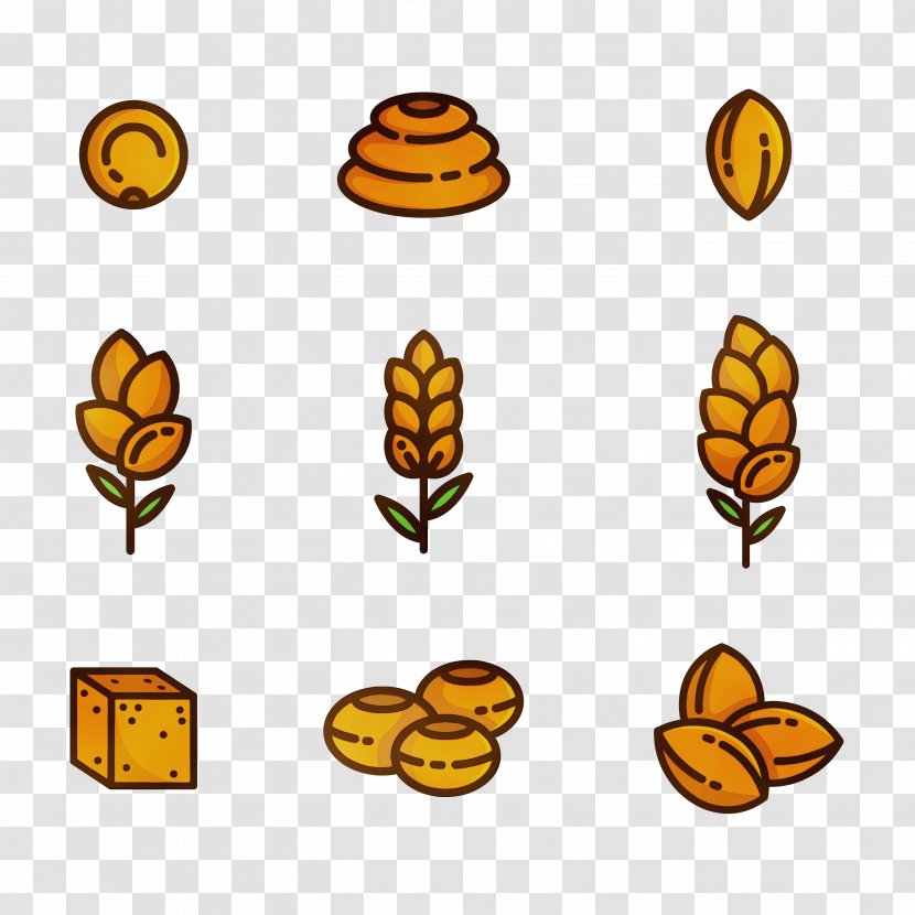 Yellow Leaf Plant Icon Food Group - Honeybee Transparent PNG