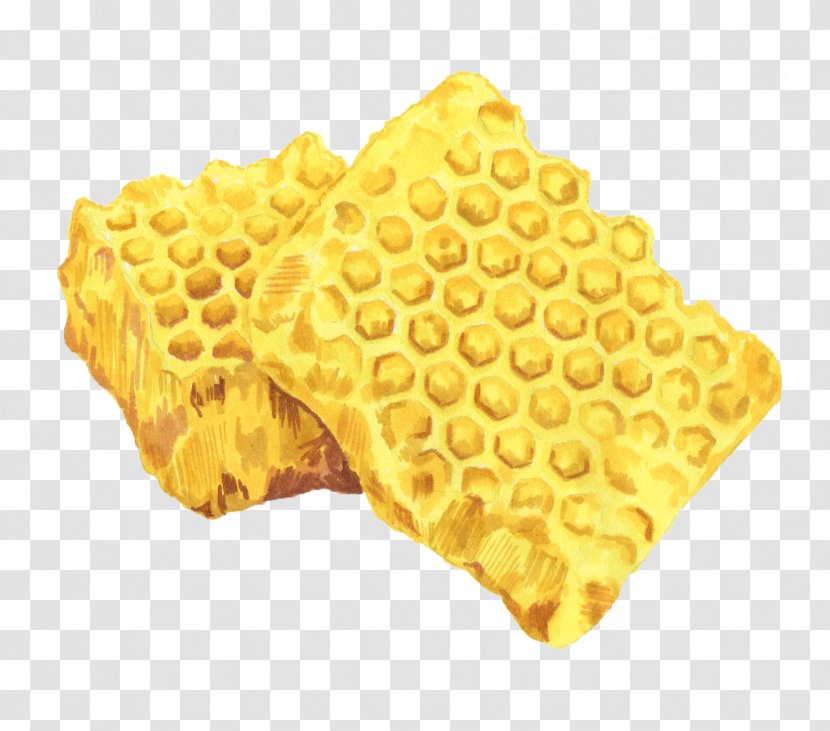 Yellow Honeycomb Wafer - Honey Transparent PNG