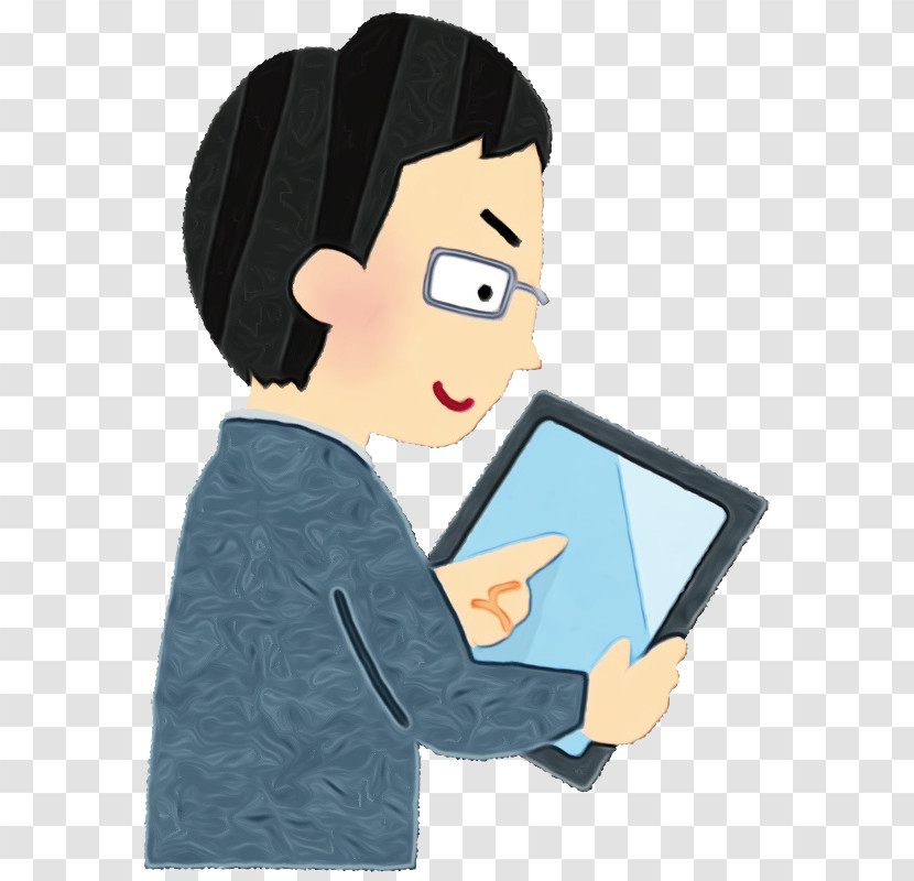 Cartoon Reading Computer Gesture Learning Transparent PNG