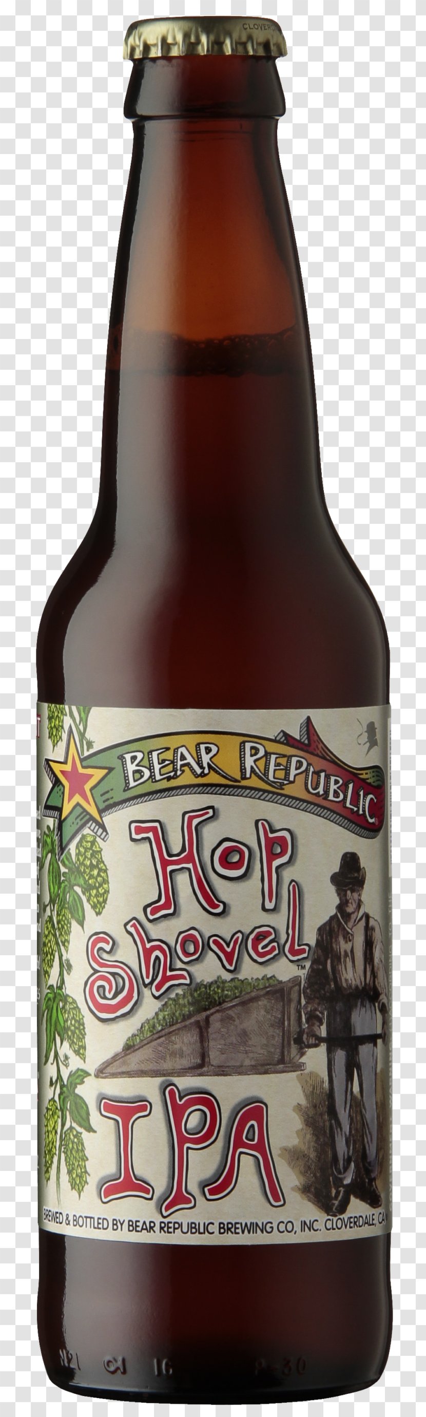 India Pale Ale Beer Hops Bear Republic Brewing Company - Glass Bottle Transparent PNG