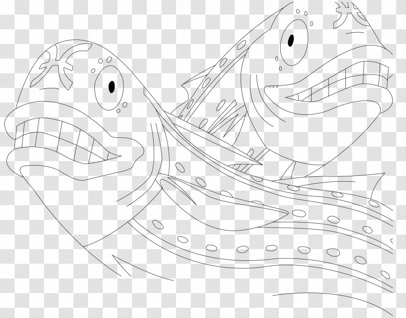 Reptile Line Art Sketch - Flower - Pisces Transparent PNG