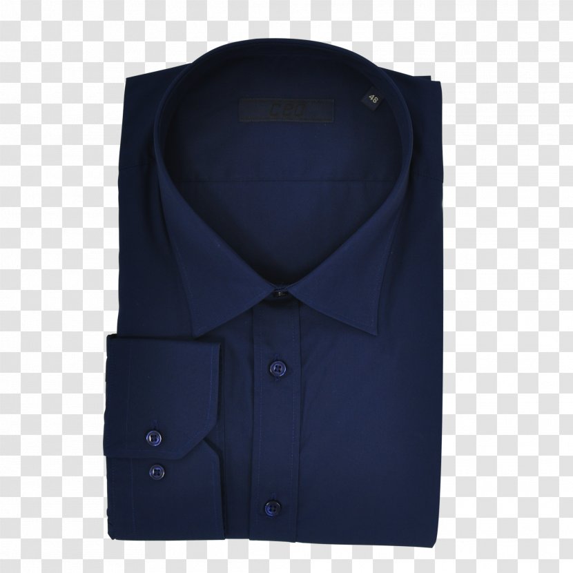 Dress Shirt Cobalt Blue Collar Sleeve - Business Men 's Clothing Transparent PNG