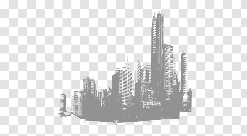 Sticker Skyline Brown City - Metropolis Transparent PNG