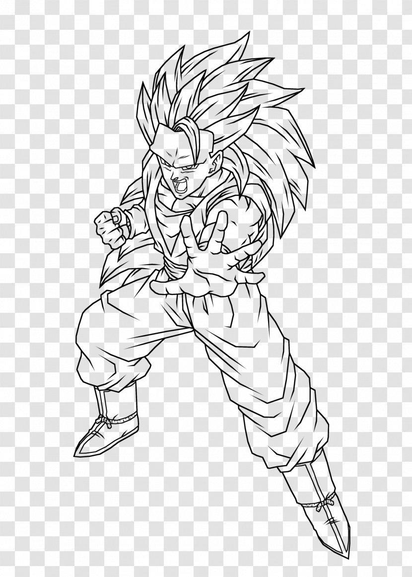 Goku Black Line Art Super Saiyan Transparent PNG