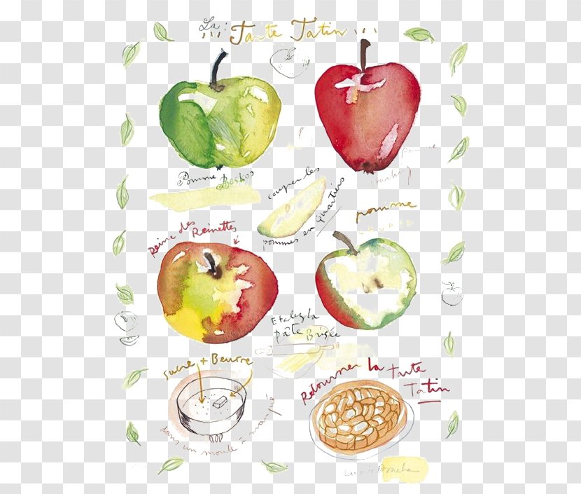 Apple Pie Paper Printing Fruit Illustration - Diet Food - Hand-painted Watercolor Transparent PNG
