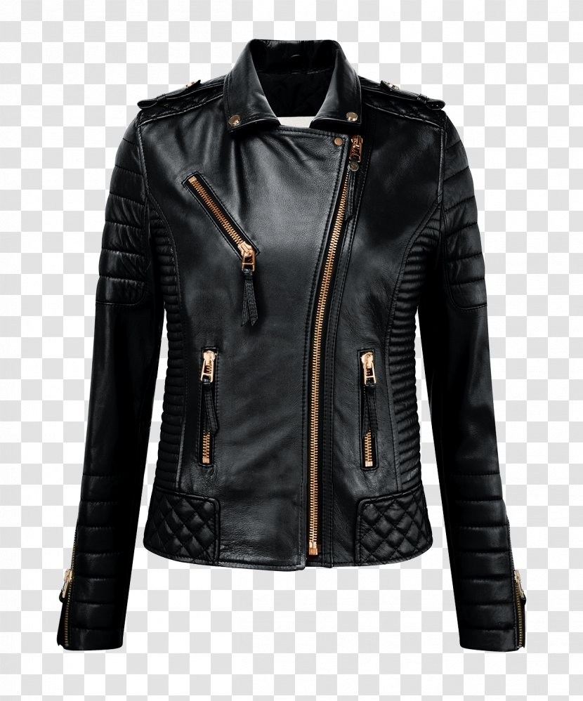 Leather Jacket Coat Blazer Flight - Zipper - Solid Transparent PNG