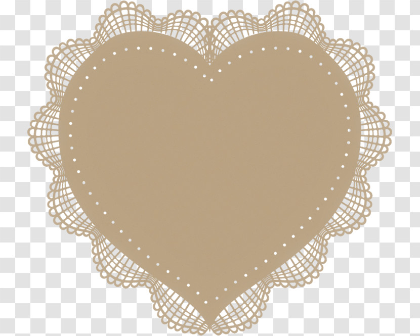 Doily Heart Brown Linens Textile Transparent PNG