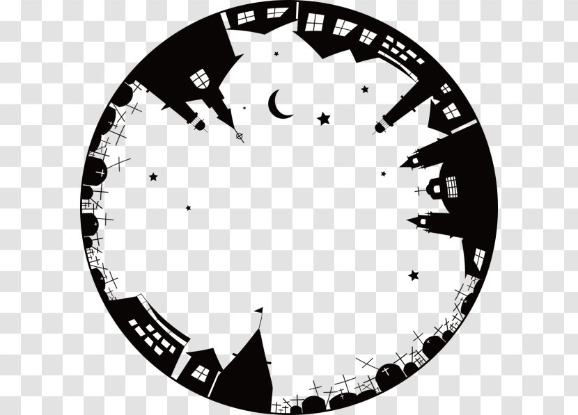 Black And White Circle Point M Transparent PNG