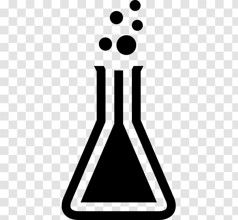 Erlenmeyer Flask Chemistry Clip Art - Black And White - Laboratory Flasks Transparent PNG