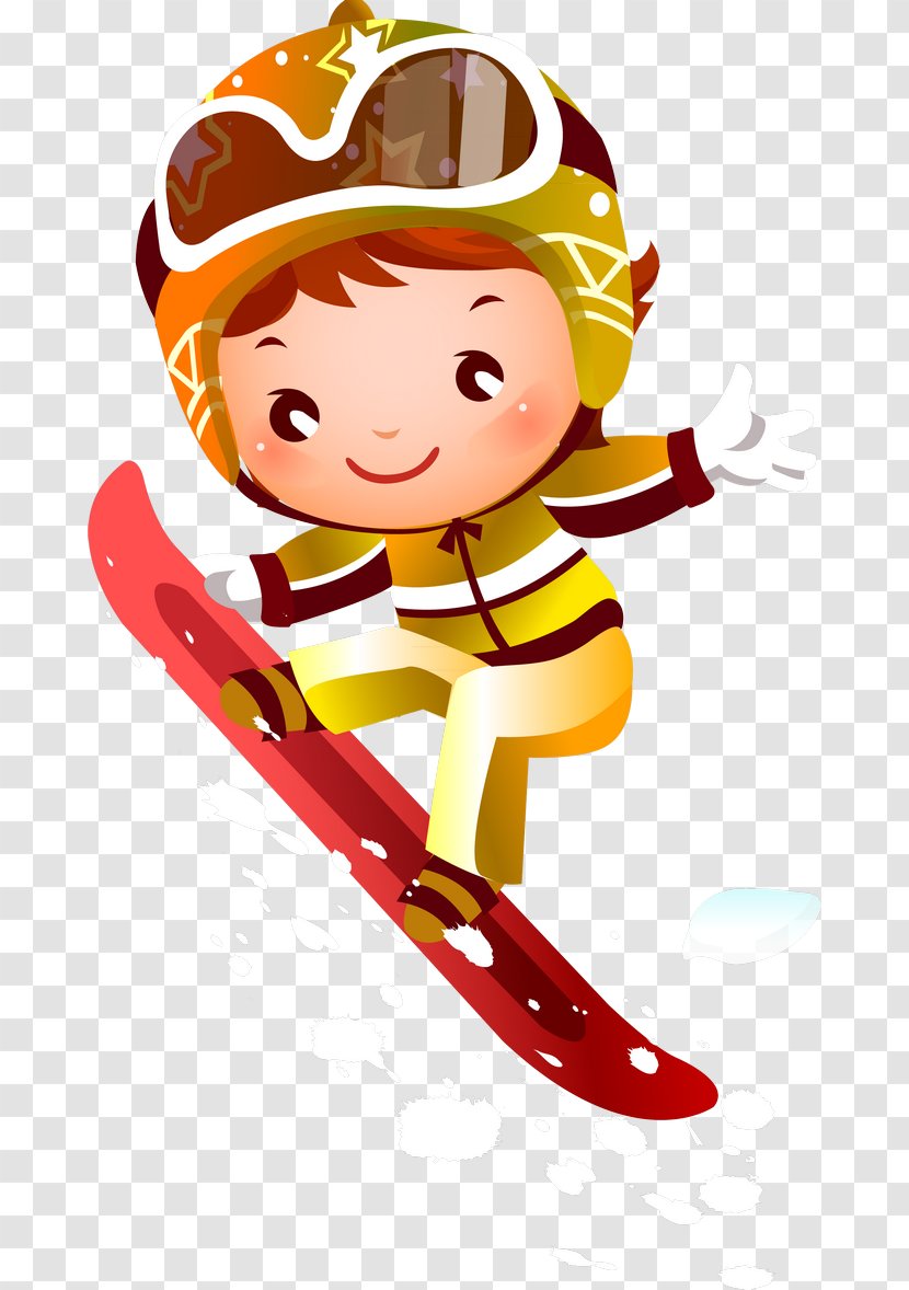 Snowboarding Skiing Clip Art - Watercolor - Ski Children Transparent PNG