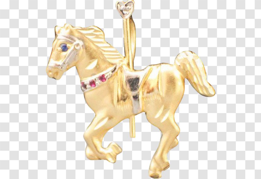 Horse Pony Jewellery Gold Carousel - Gemstone Transparent PNG