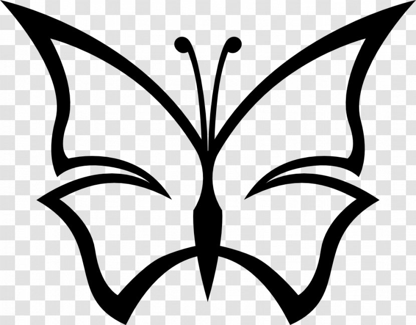 Butterfly Black And White Drawing Clip Art - Kenzi Cliparts Transparent PNG