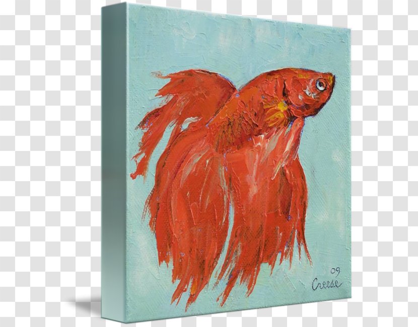 Siamese Fighting Fish Painting Art Tropical - Fine Transparent PNG