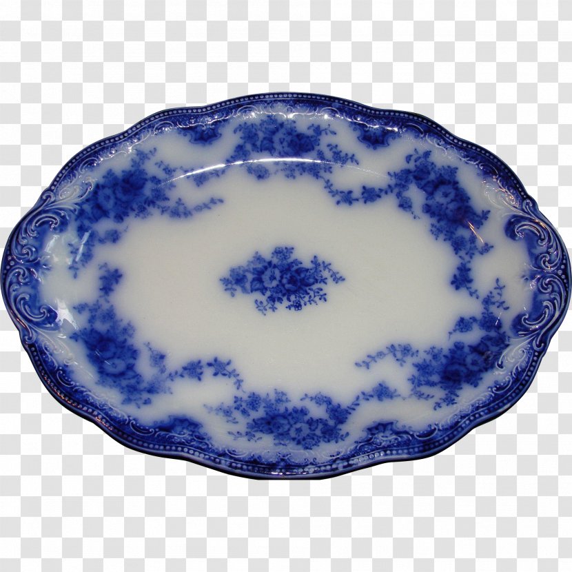 Plate Blue And White Pottery Platter Tableware Porcelain - Dinnerware Set Transparent PNG