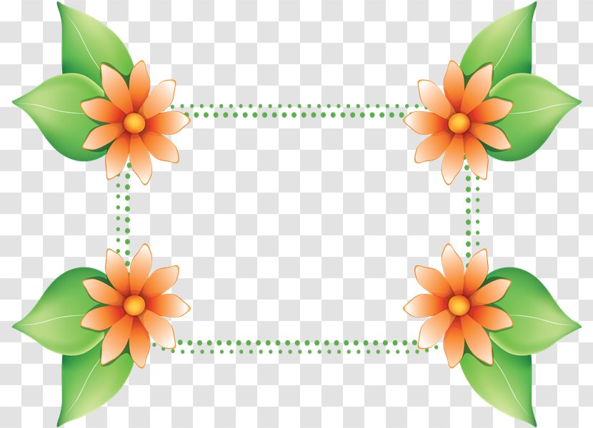 Picture Frames Flower PhotoScape - Orange Transparent PNG