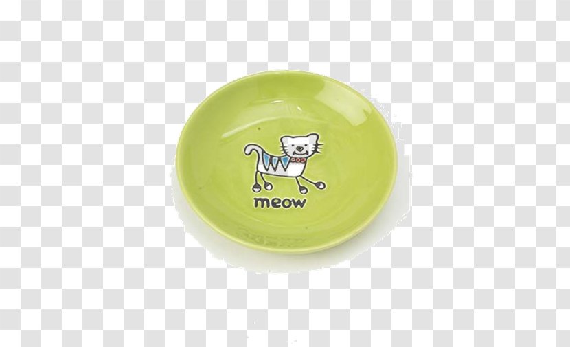 Cat Green Saucer Tableware Lime - Pet Food - Pets Material Plane Transparent PNG