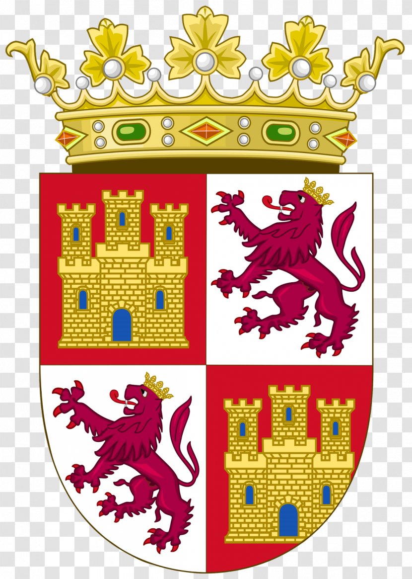Spain Crown Of Castile Aragon Coat Arms Crest - Monarchy - Castle Transparent PNG
