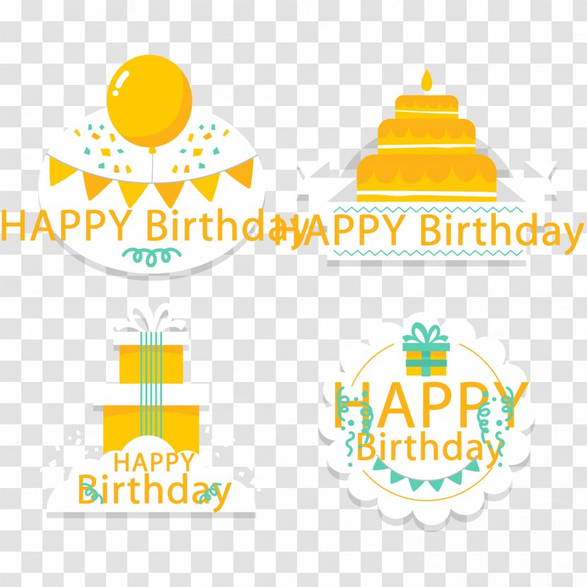 Yellow Birthday Happy Tag Vector - Material - Baby Toddler Clothing Transparent PNG