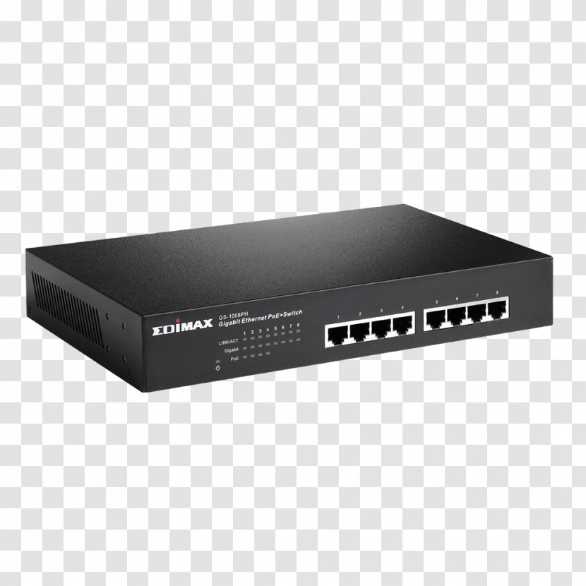 Power Over Ethernet Gigabit Network Switch Edimax 8 Ports PoE+ Fan-less - Multimedia - Ieee 8023u Transparent PNG