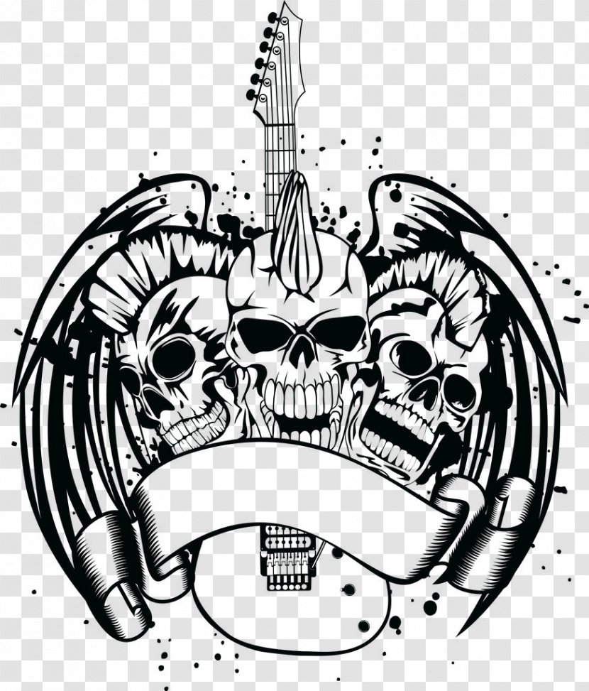 Punk Rock Guitar Royalty-free Illustration - Text - Matt Kill Skull Transparent PNG