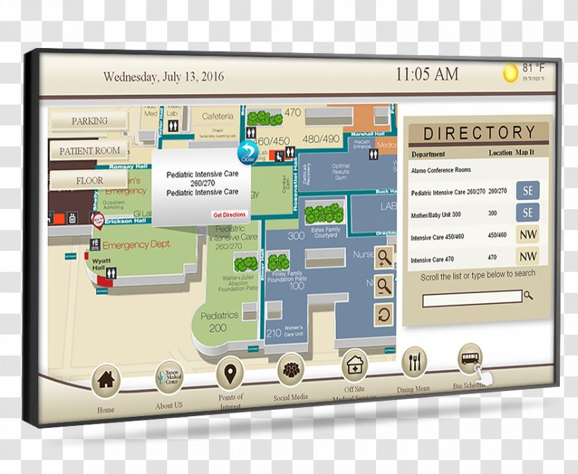 Wayfinding Digital Signs Signage System - Electronics - Local Attractions Transparent PNG