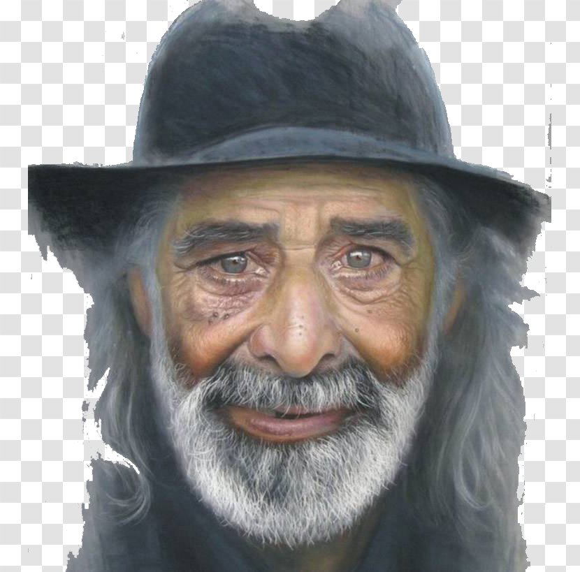 Painting Pastel Drawing Hyperrealism Portrait - Beard - Super Realistic And Figure Chalk Transparent PNG