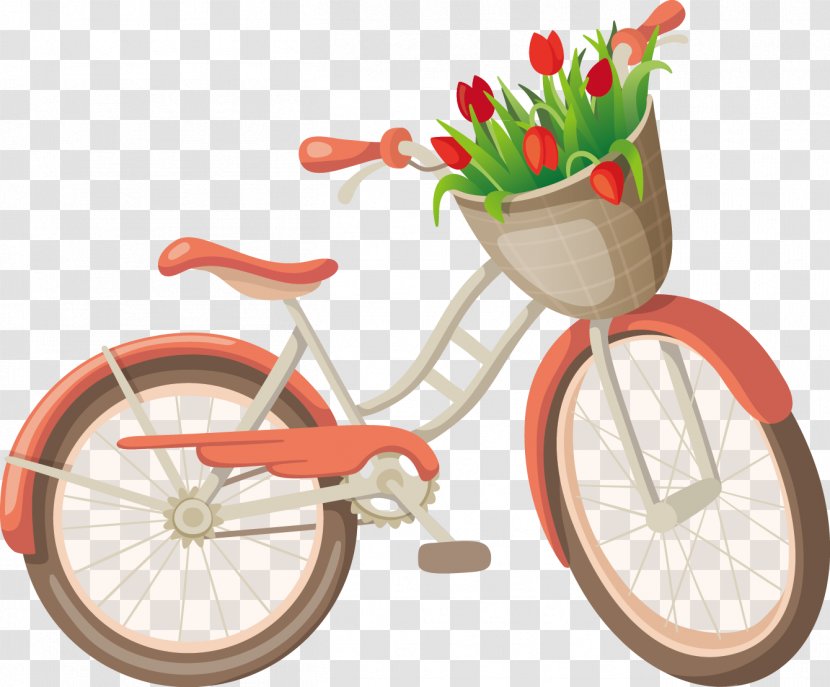 Paris Euclidean Vector Cartoon - Hybrid Bicycle - Hand-painted Car Transparent PNG