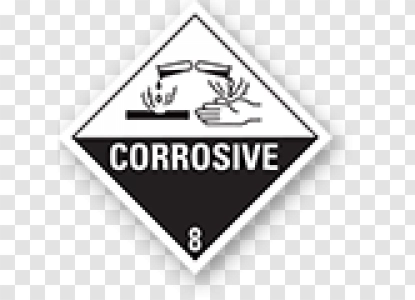 HAZMAT Class 8 Corrosive Substances Dangerous Goods Label Sticker - Logo - Etiqueta Transparent PNG