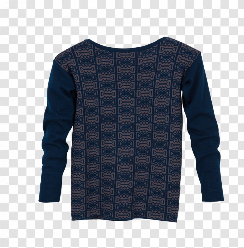 Long-sleeved T-shirt Sweater Outerwear - Blue Transparent PNG