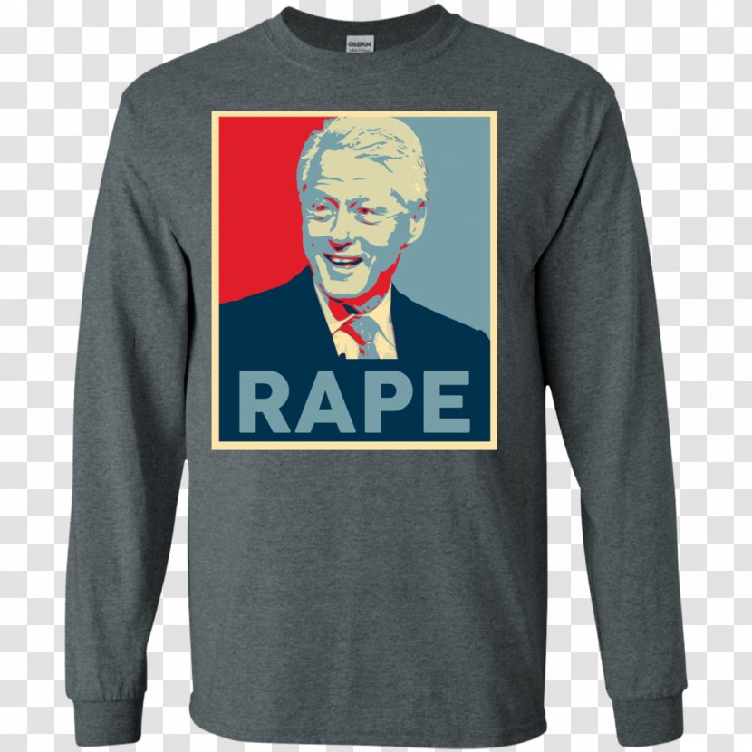 Long-sleeved T-shirt Hoodie Gildan Activewear - Sizing - Bill Clinton Transparent PNG