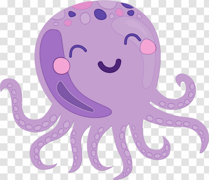 Octopus Giant Pacific Octopus Purple Cartoon Octopus Transparent PNG