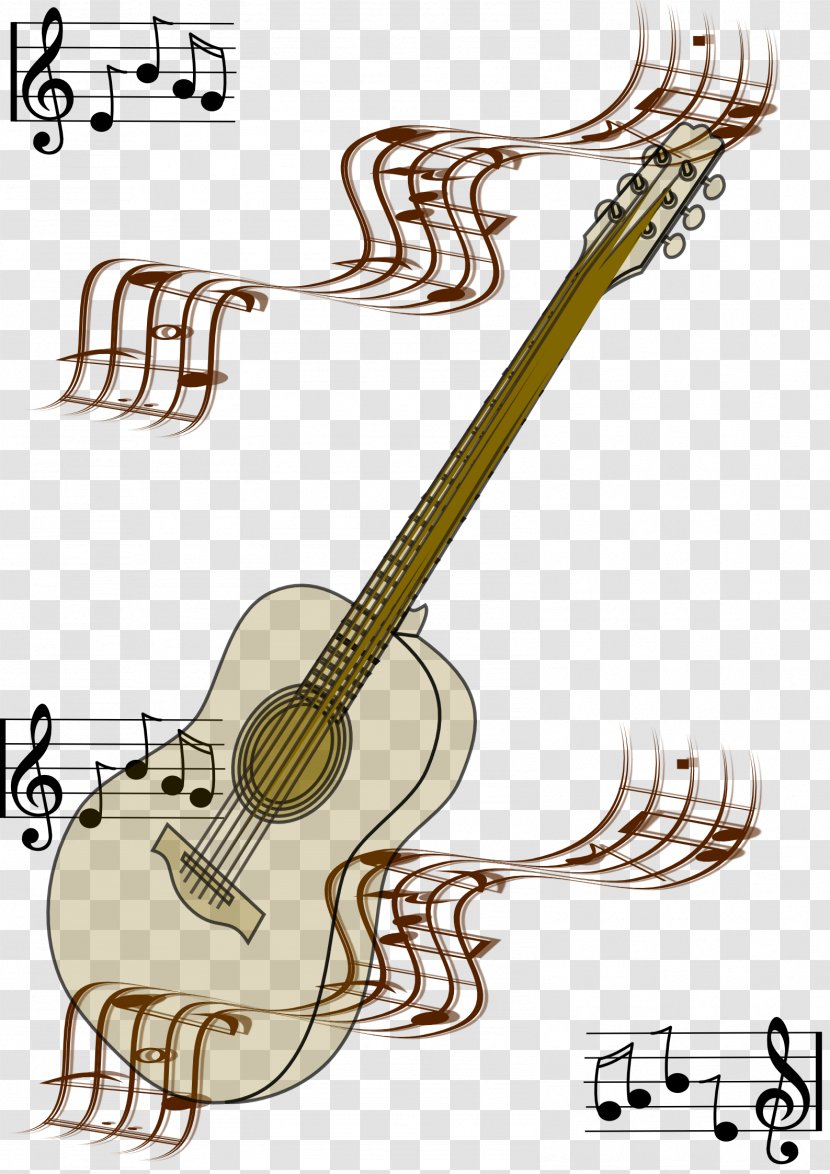 Bass Guitar Musical Note Acoustic - Cartoon - Illustration Transparent PNG