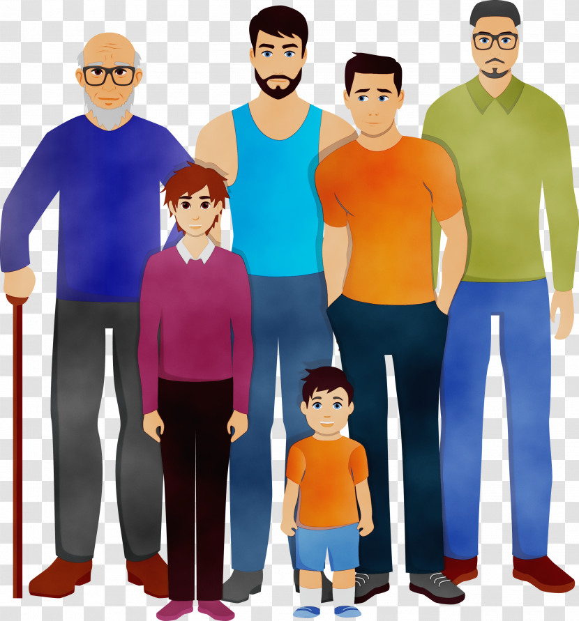 People Standing Cartoon Fun Family Transparent PNG
