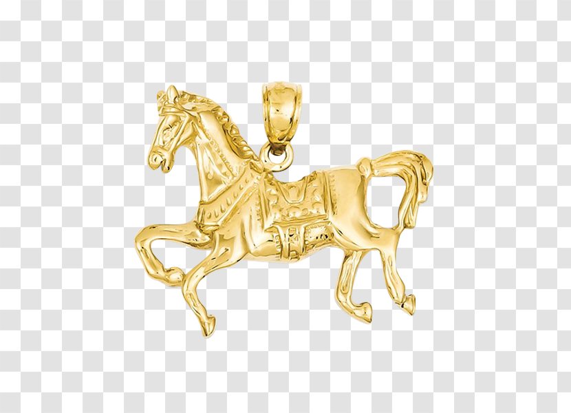 14k Gold Horse Pendant 01504 - Body Jewelry Transparent PNG
