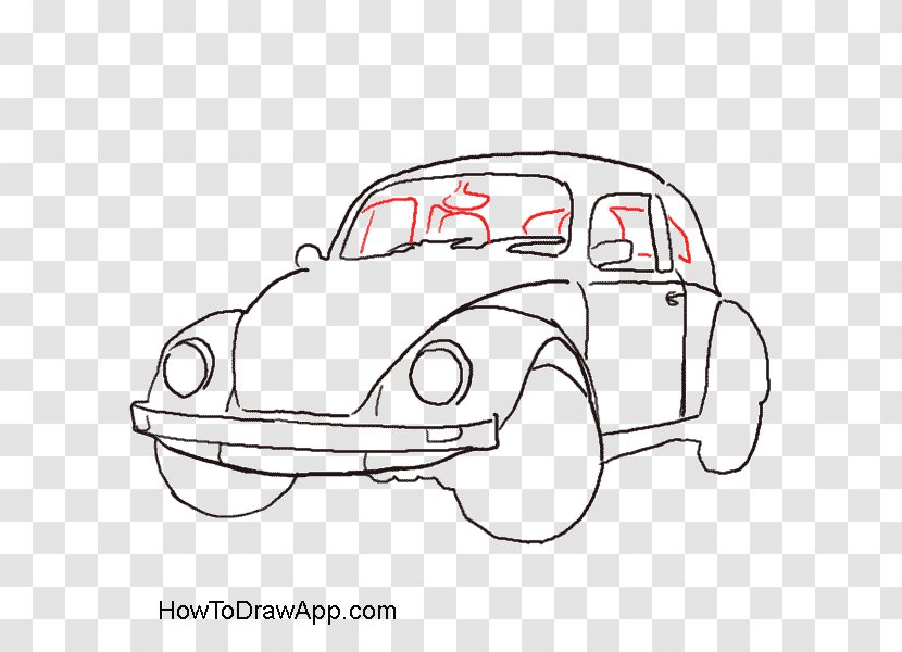 Volkswagen Beetle Car Drawing Sketch - Automotive Design Transparent PNG