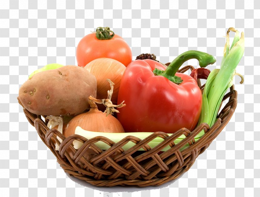 Vegetable Onion Potato Tomato - Scallion - A Basket Of Fruit And Vegetables Transparent PNG