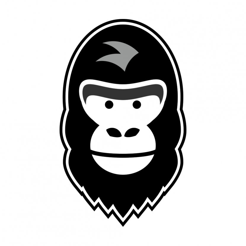 Gorilla Logo Ape - Black And White Transparent PNG