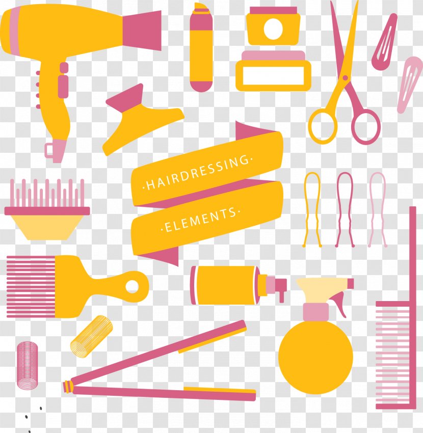 Comb Hair Care Hair-cutting Shears Coloring - Barrette Design Element Transparent PNG