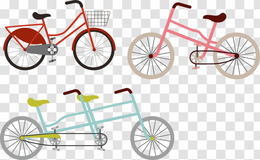 Bicycle Pedal Road Wheel - Mode Of Transport - Three Flat Vector Transparent PNG
