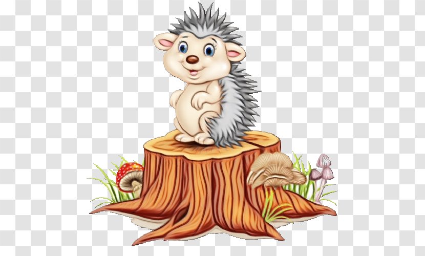 Cartoon Clip Art Tree Porcupine Hedgehog - Paint - Fictional Character Transparent PNG