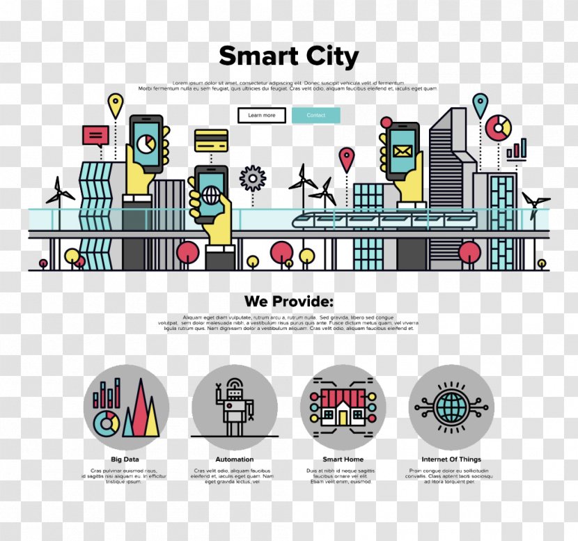 Smart City Graphic Design Illustration - Diagram - Vector Material Transparent PNG