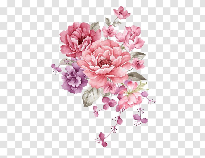 Flower Paper Watercolor Painting Stock Illustration - Dahlia - Pink Ink Flowers Transparent PNG